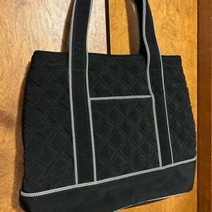 Vera Bradley Black Zippered Tote - Small 10x12x5